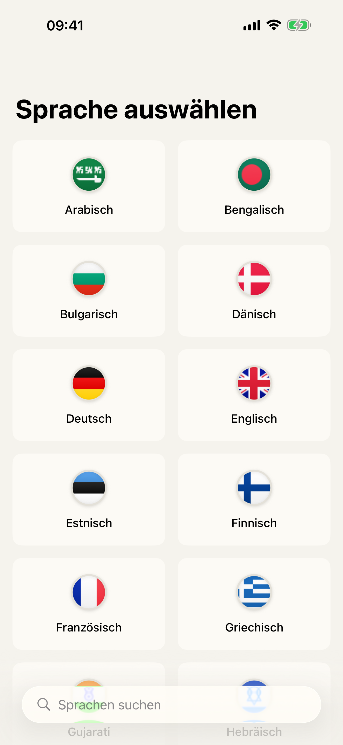 Wählen Sie eine Sprache